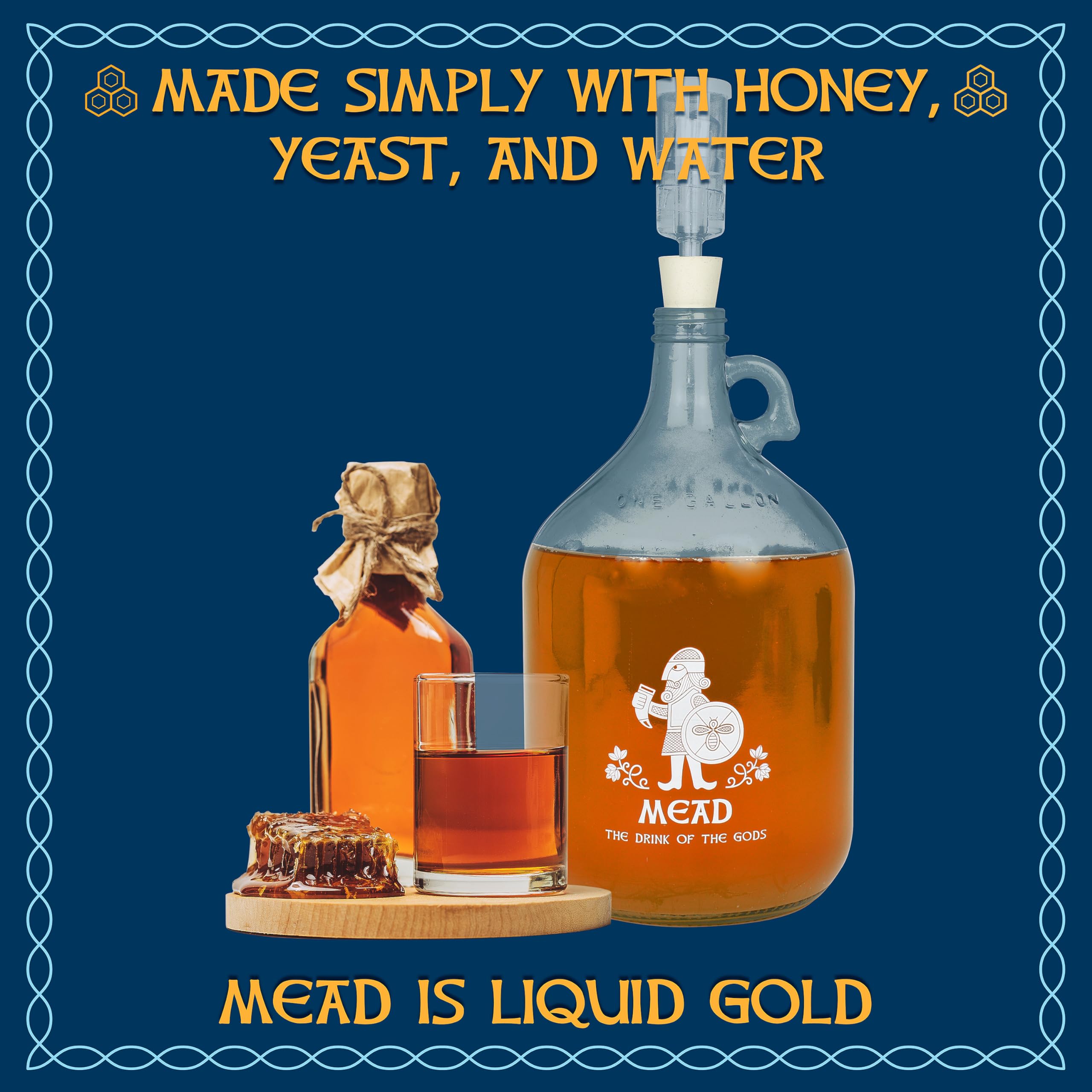 Jigger N' Dash honey ingredients closeup highlighting natural honey for mead