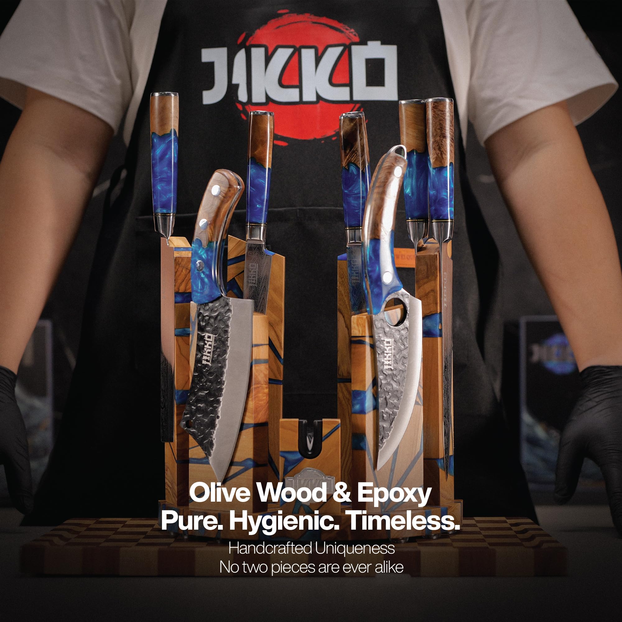 Jikko Eternal Wave cleaver knife for powerful chopping.