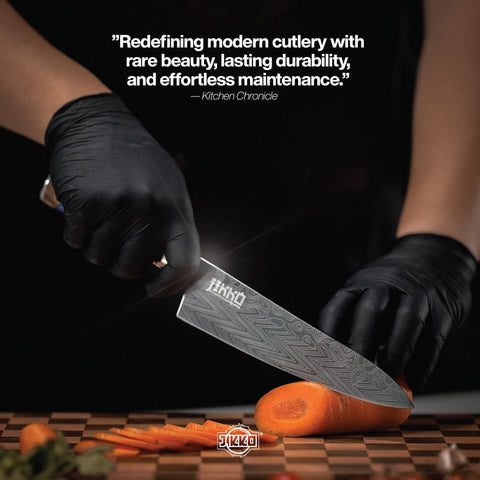 Jikko Eternal Wave paring knife for precise peeling and trimming.