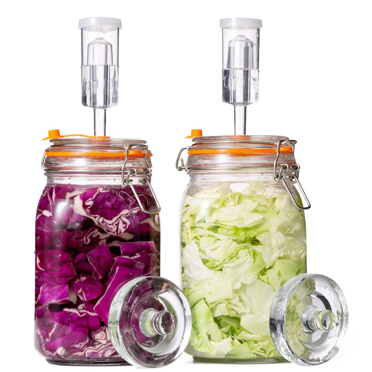 JILLMO 1.5L glass fermentation jar with wide mouth for easy loading and cleaning