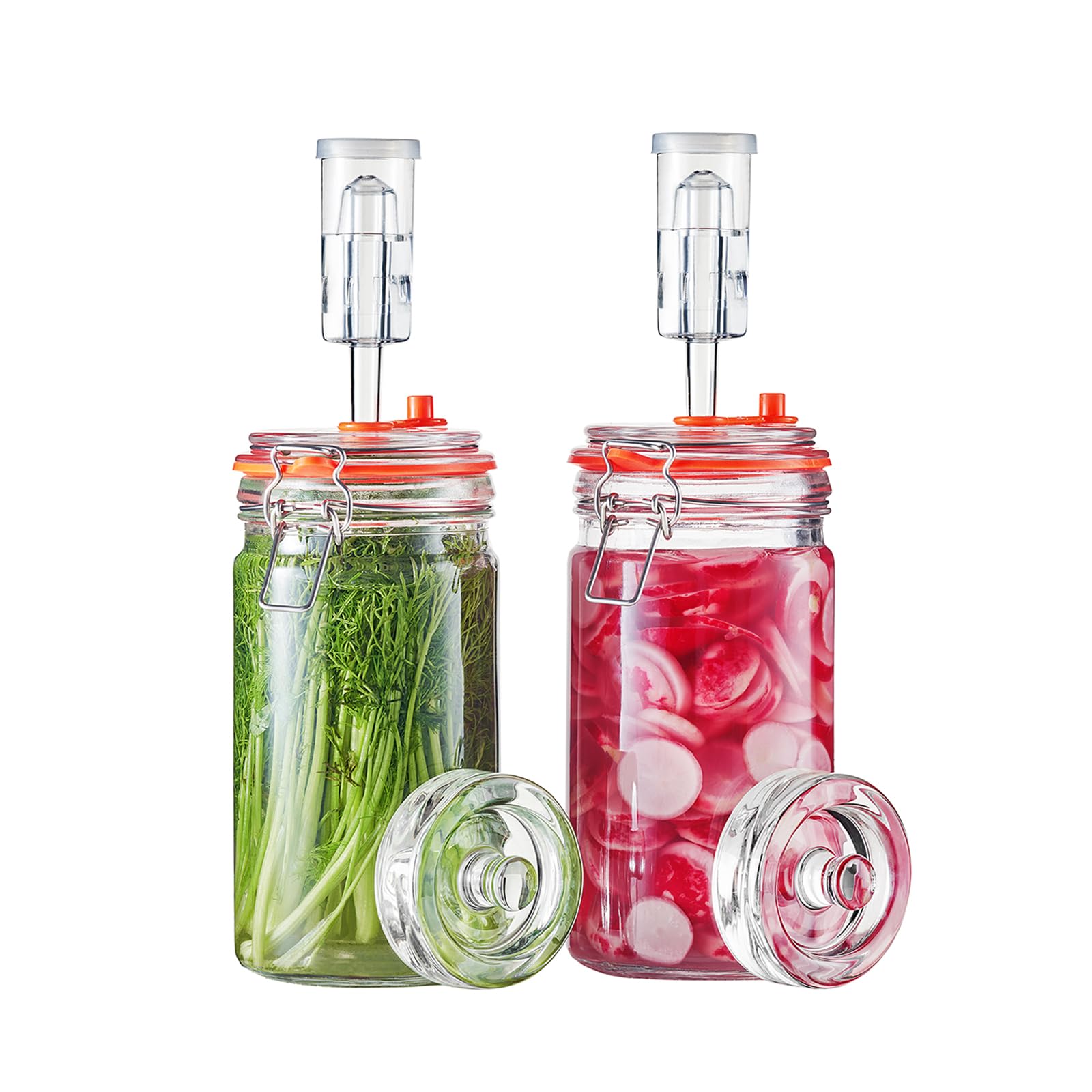 JILLMO 1 Liter fermentation jar with clear glass and wide mouth for easy filling
