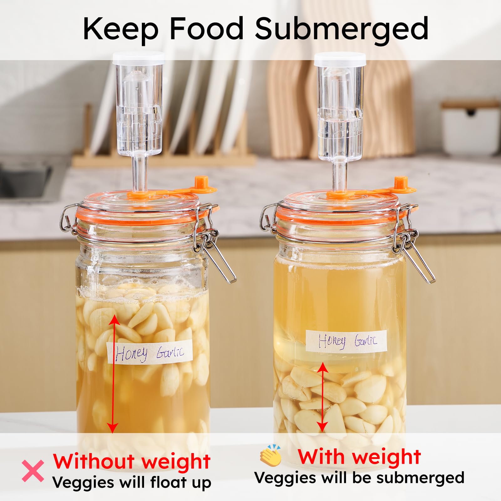 Jillmo lead-free glass weight is food-grade and safe for long fermentation.
