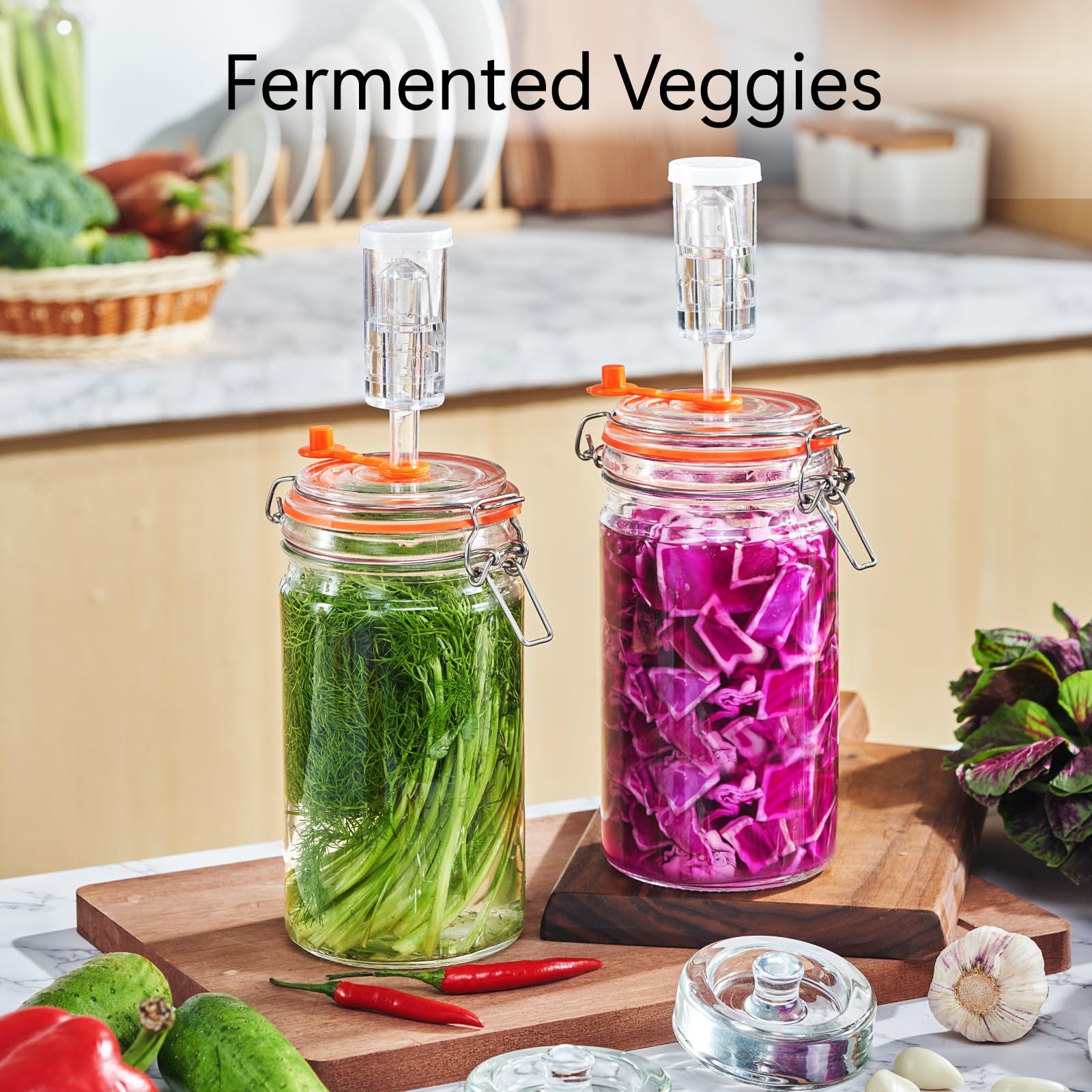 JILLMO two-jar fermentation set ideal for sauerkraut and kimchi
