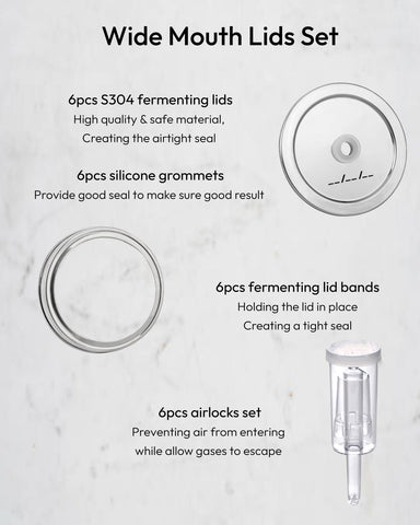 JILLMO silicone grommets provide a snug fit on wide mouth jars.