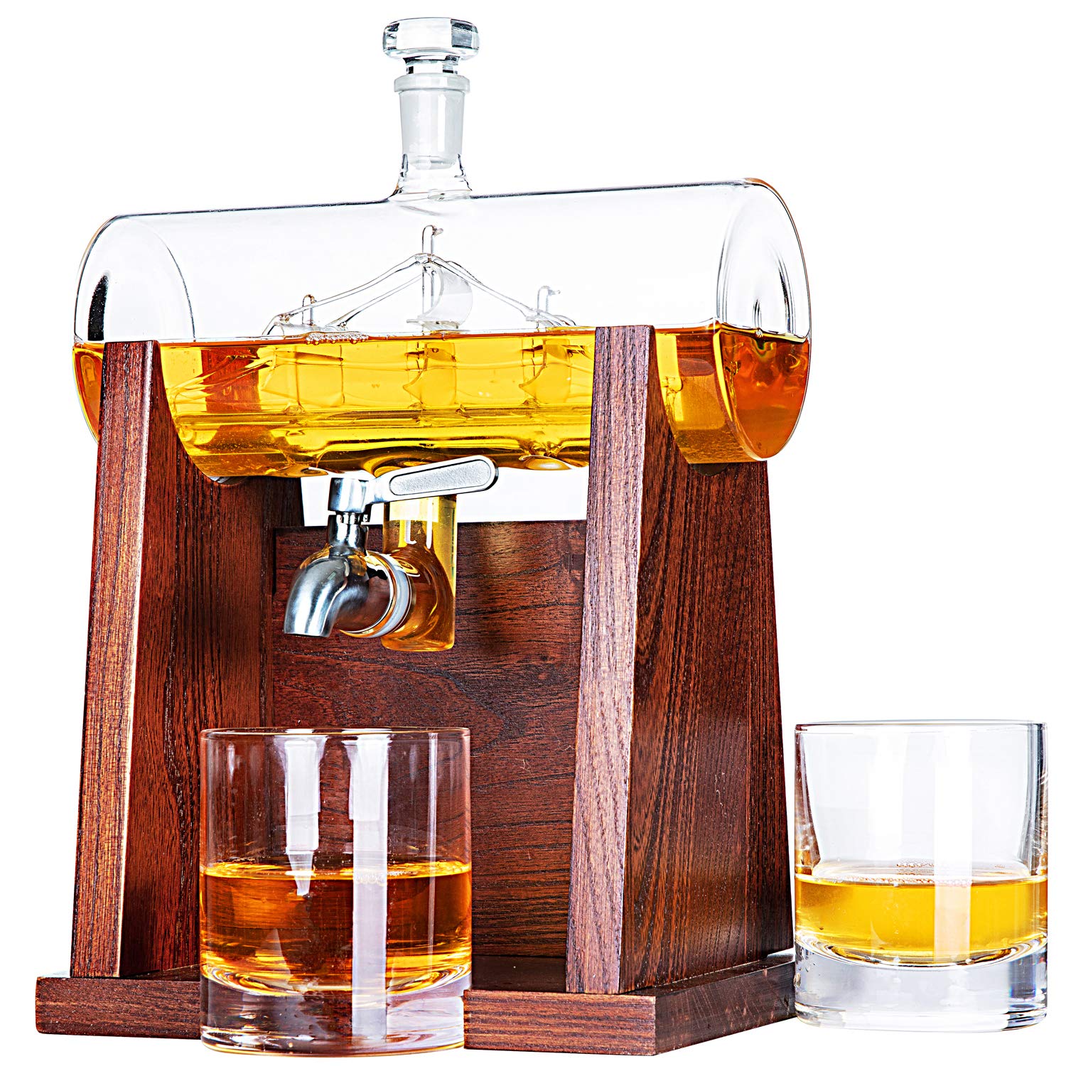 JILLMO whiskey decanter with ship detail for an impressive home bar