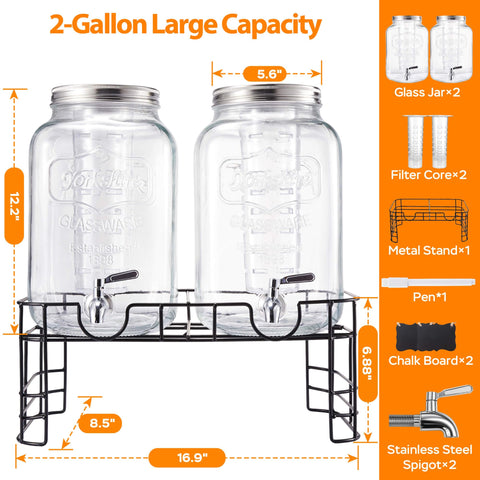JILLSKY glass dispenser spigot 304 stainless steel for leak-free pouring.