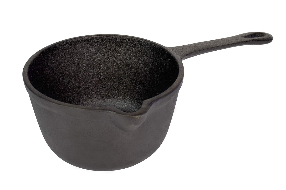 Jim Beam JB0204 basting pot front view shows sturdy cast iron for versatile cooking.