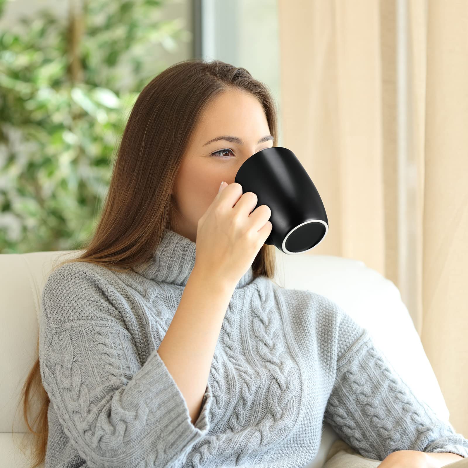 Jinei everyday-use mugs shown for tea, coffee, or hot chocolate.