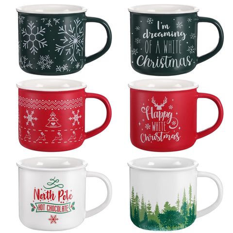 Jinei red-green-white mugs add color and holiday charm to tables