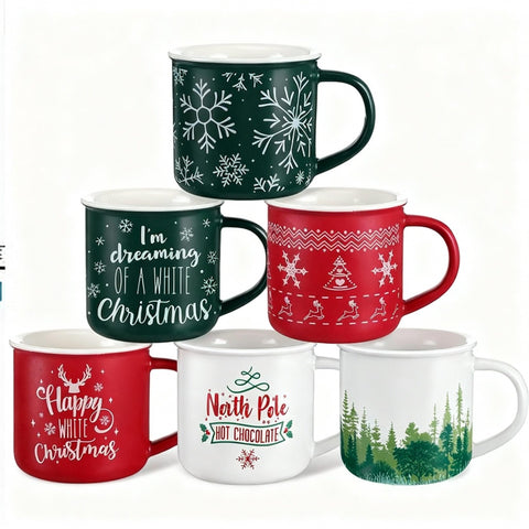 Jinei Christmas mug forest design for cozy hot drinks and festive gatherings