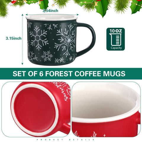 Jinei Christmas mug snowflake pattern ideal for holiday cocoa moments