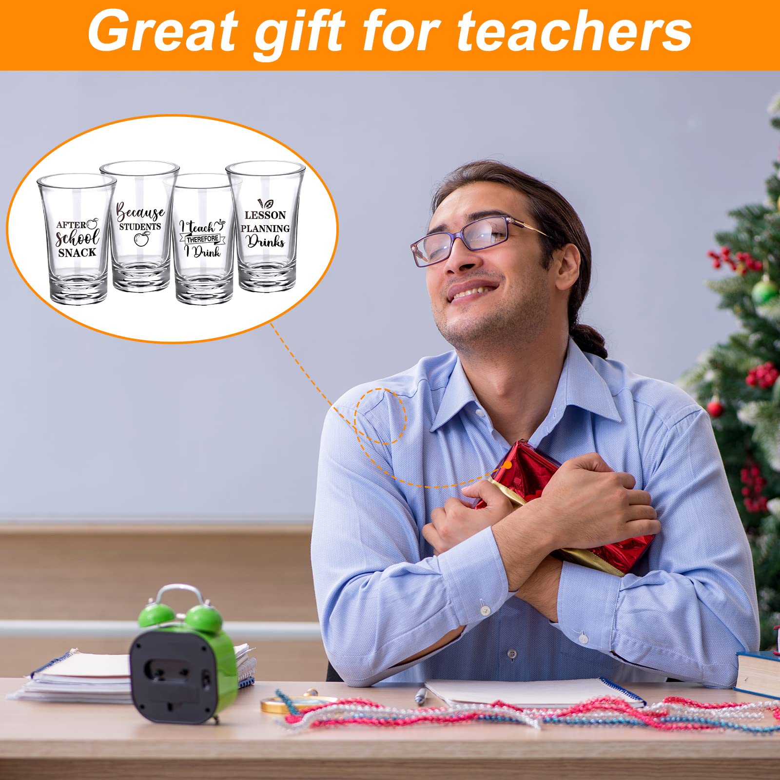 Jinei 12-piece teacher shot glass set for bulk gifting