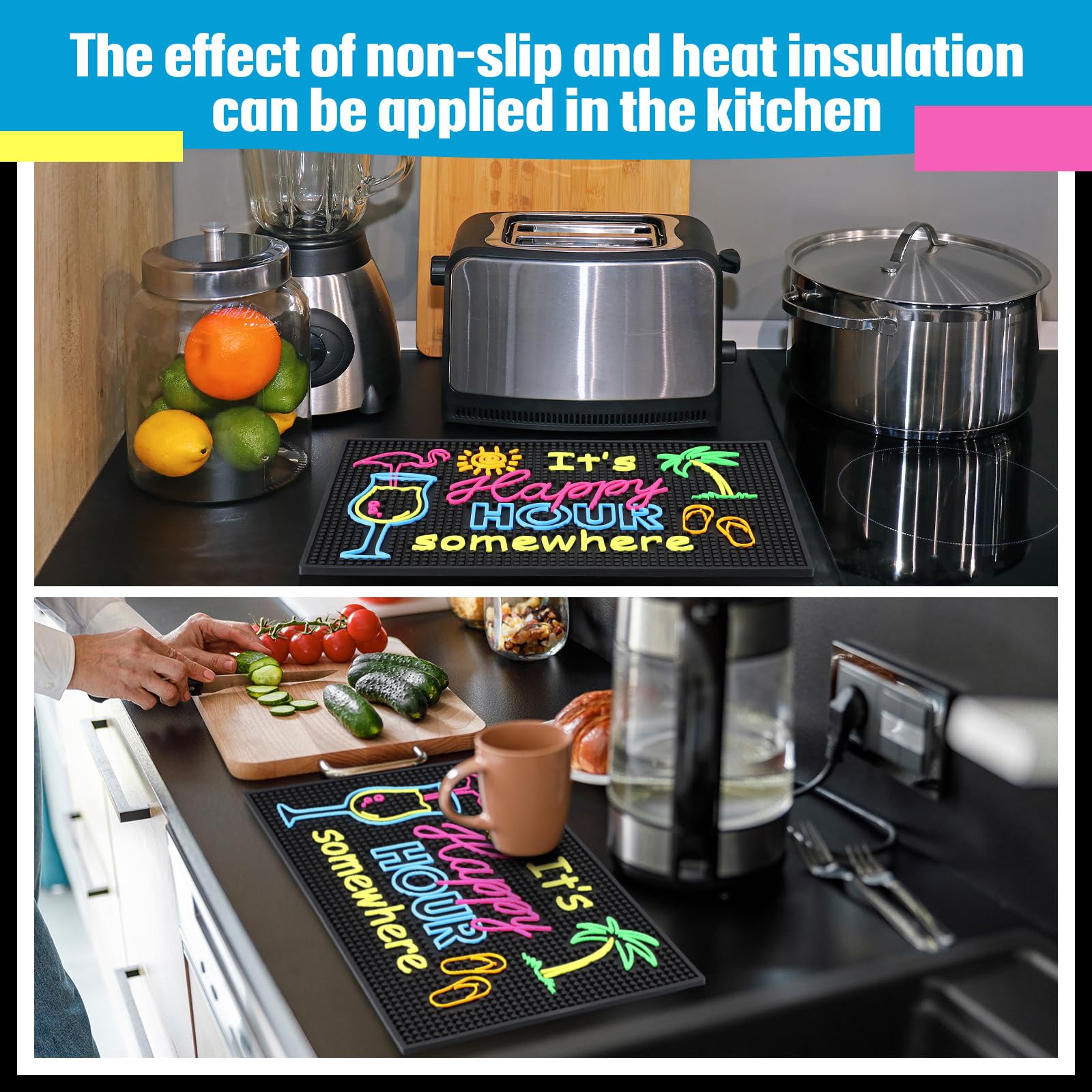 Jingmore countertop mat protects surfaces during shaking and mixing.