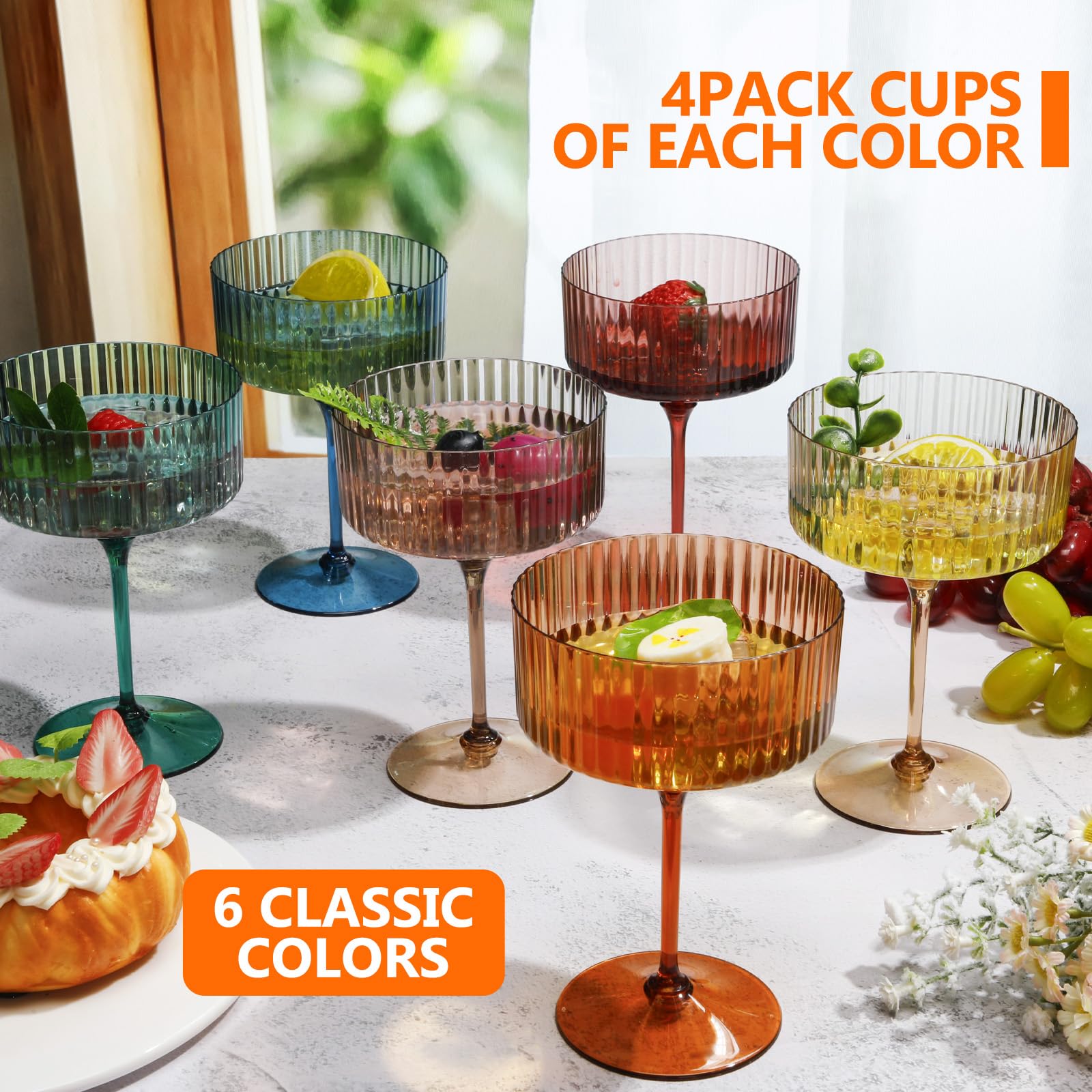 Jingmore clear hard-plastic cocktail glass shows contents clearly at gatherings.