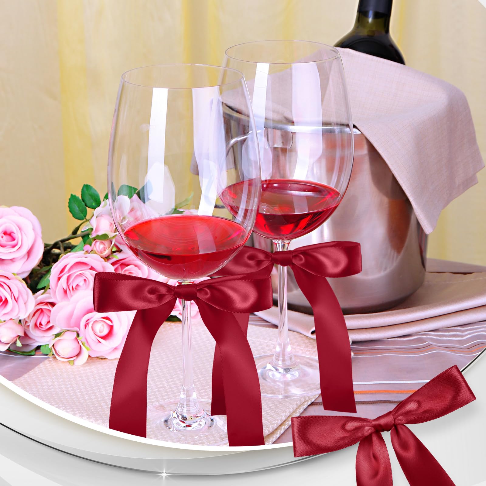 Jingmore reusable burgundy bow suitable for multiple occasions