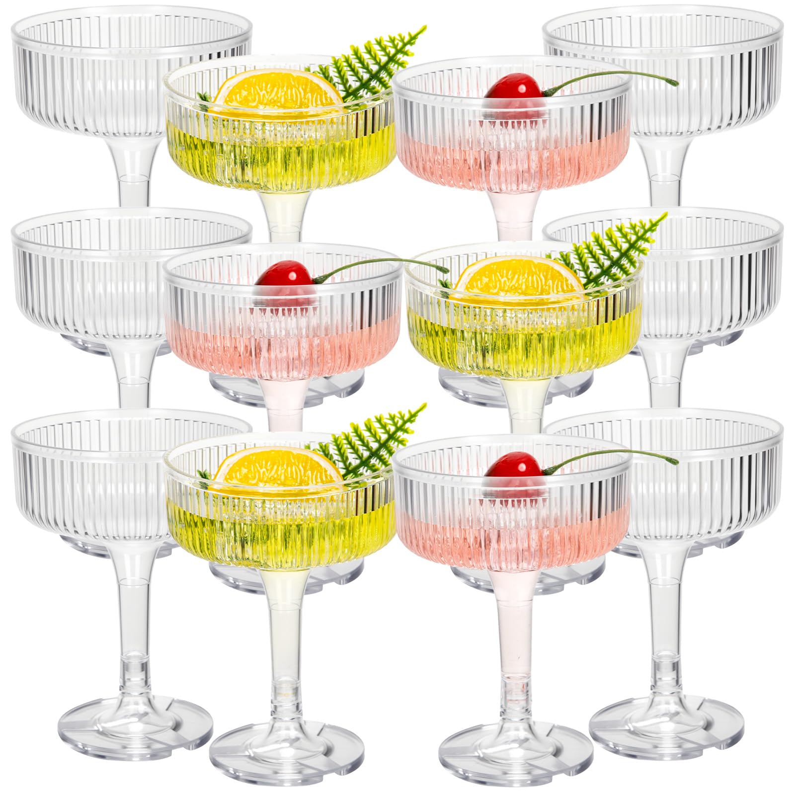 Jingmore ribbed martini glass 7 oz for cocktails and desserts