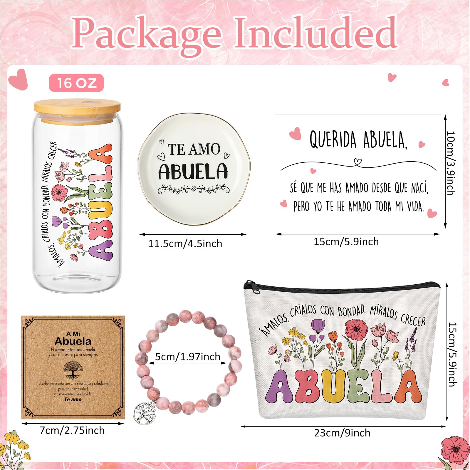 Jingmore abuela canvas makeup bag for organized travel and elegance