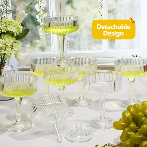 Jingmore vintage ribbed coupe glass adds elegant touch to drinks