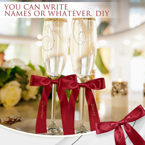 Jingmore wedding banquet burgundy bow decor to color tables