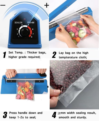 Jinhong impulse heat sealer compact design saves counter space.