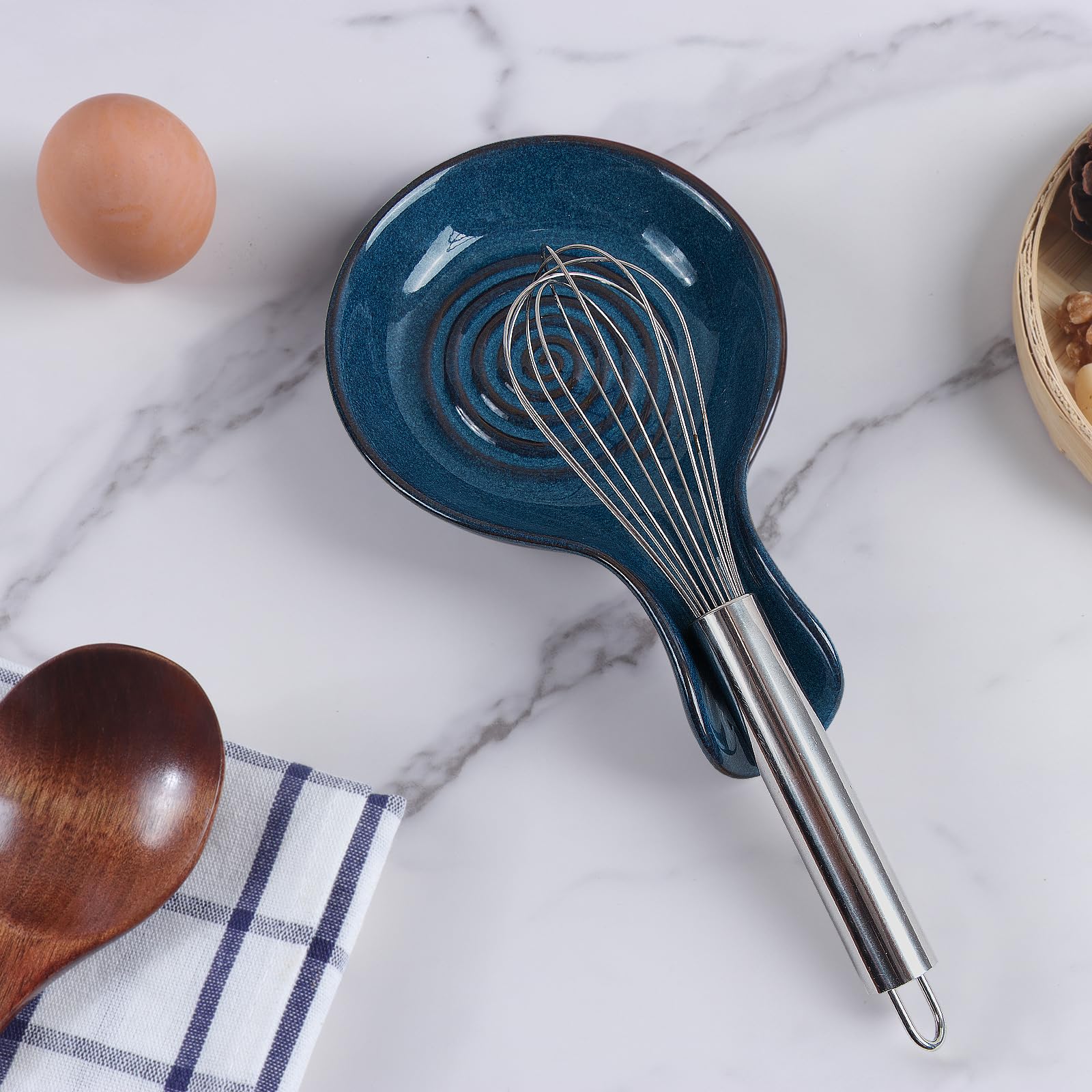 JINIHFW ceramic spoon rest heat-resistant for hot utensils.