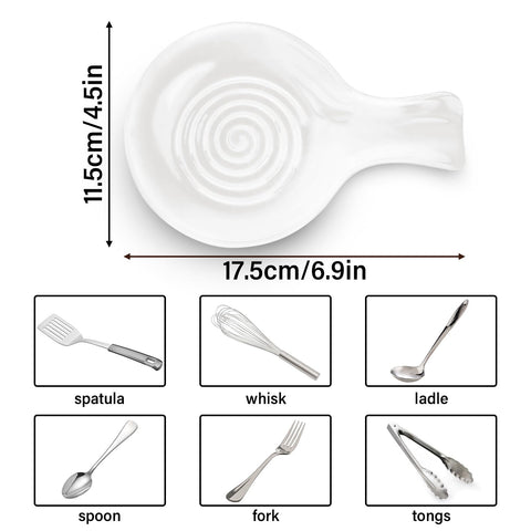 Sleek swirl design of the JINIHFW spoon rest adds artistic flair.