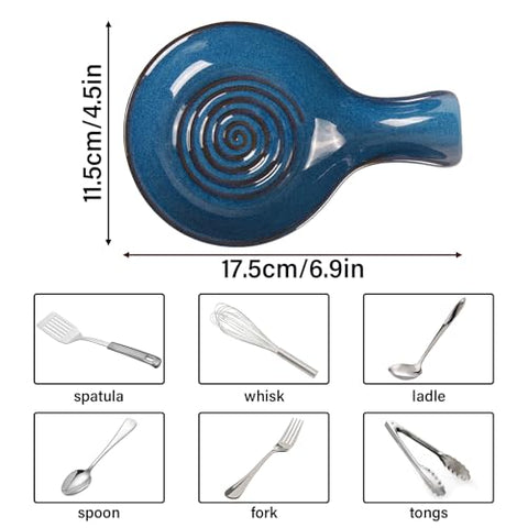 JINIHFW spoon rest with wide base and central depression for utensils.