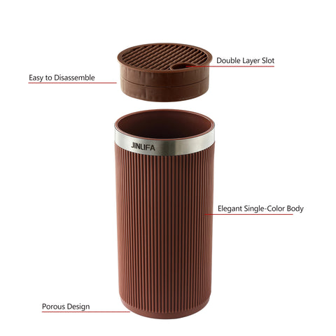 JINLIFA stylish brown knife block complements modern and rustic kitchens