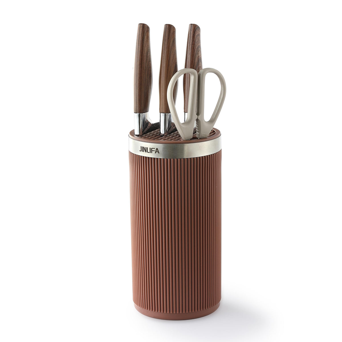 JINLIFA knife block on countertop showing space-saving design
