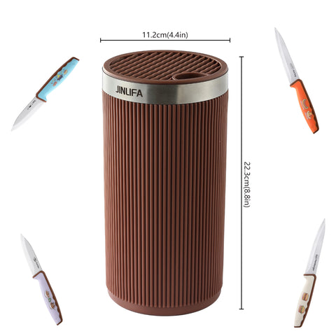 JINLIFA knife block universal-fit supports chef, paring, and bread knives