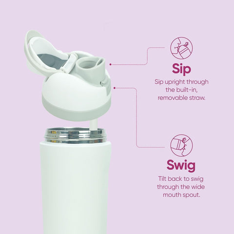 JINLING built-in straw and cap provide convenient sipping anytime.