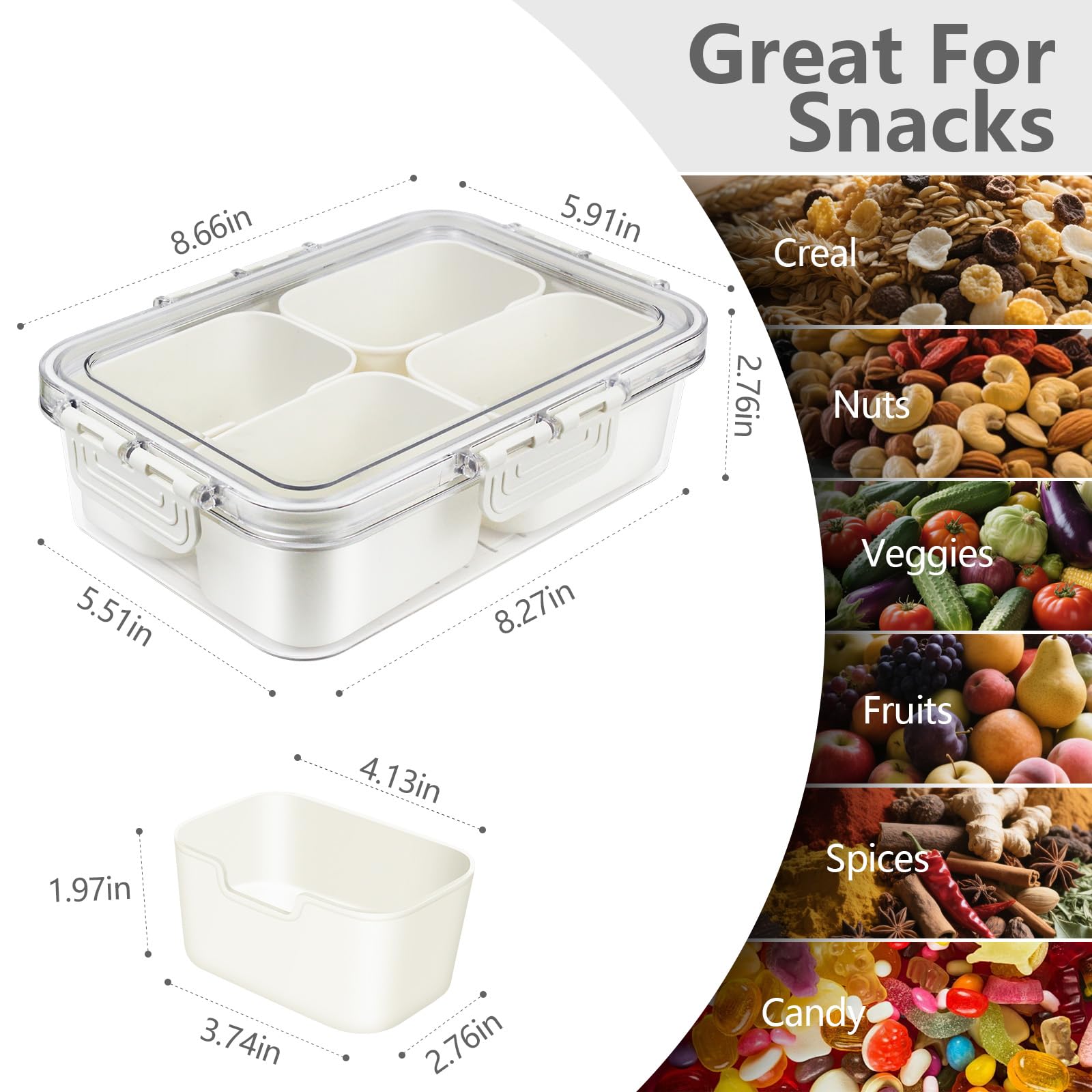 JINZORE Snackle Box dishwasher-safe inner tray simplifies cleaning after meals