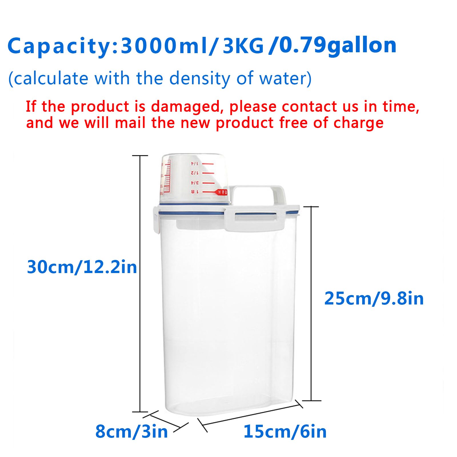 Jioko rice storage bin transparent tank shows contents at a glance.