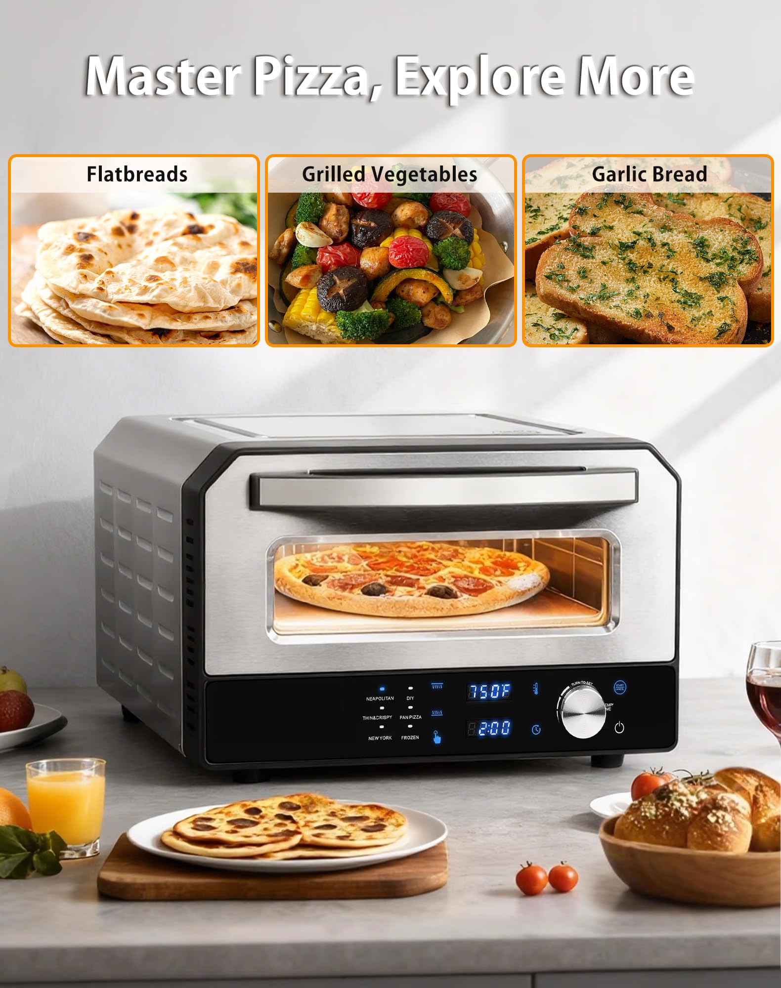 JIPPCL 12-inch pizza in oven ready to bake with included stone