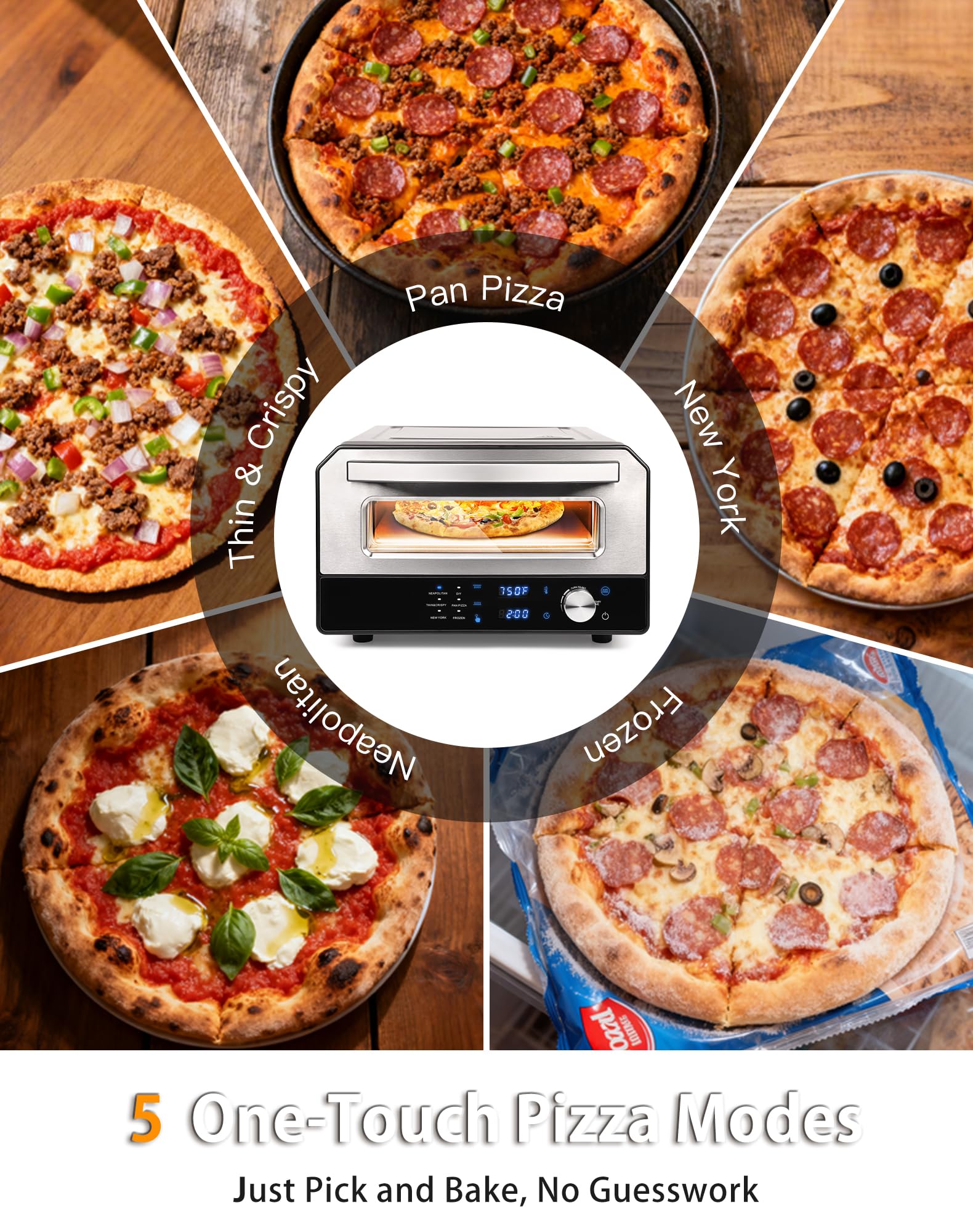 JIPPCL cordierite stone and peel included for crisp crust and easy transfer