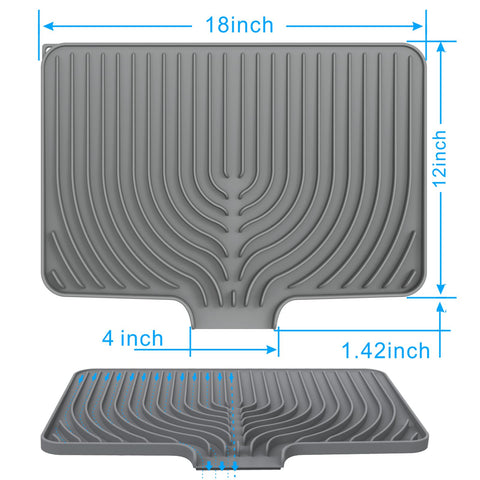 JIUBAR drying mat gray sleek design blends with any kitchen.