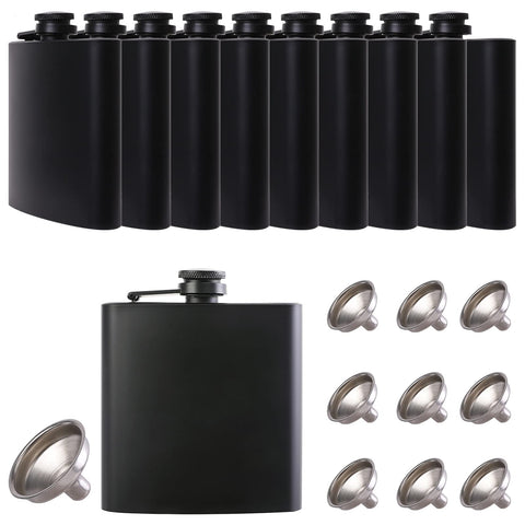 Jiuzhu hip flask 6oz in black, leakproof and easy to carry.