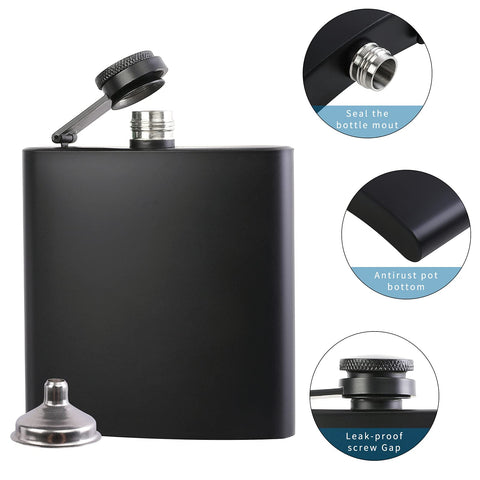 Jiuzhu pocket flask compact size 4.3x3.7x0.87 inches fits your pocket.