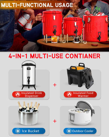 JIVGDN insulated dispenser interior stainless steel preserves flavors and cleans easily
