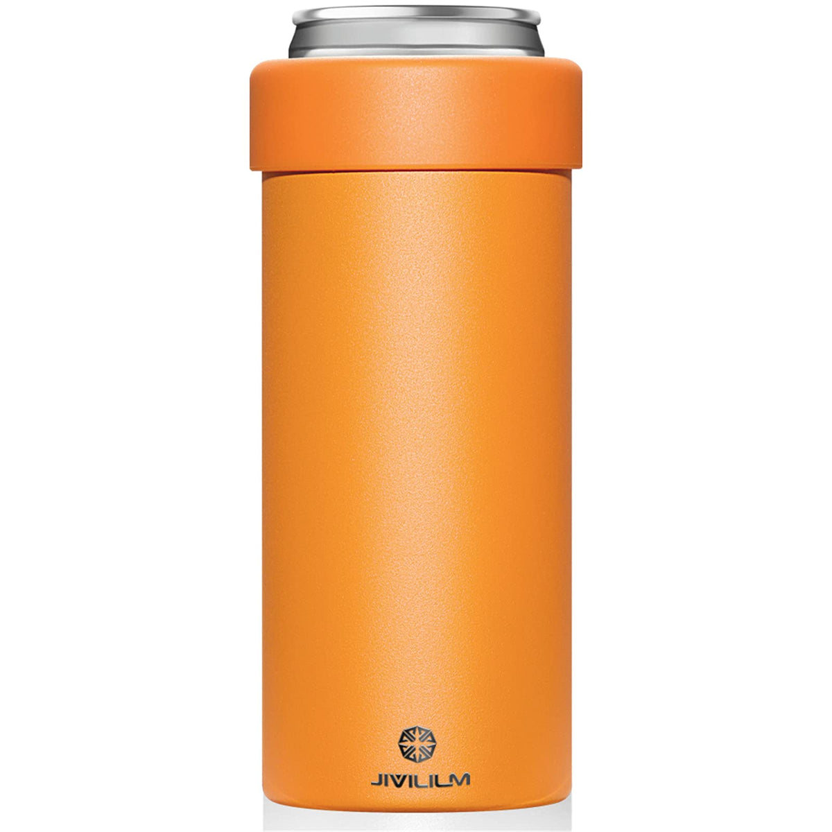JIVILILM insulated cooler front view keeps 12oz slim cans cold and grip secure.