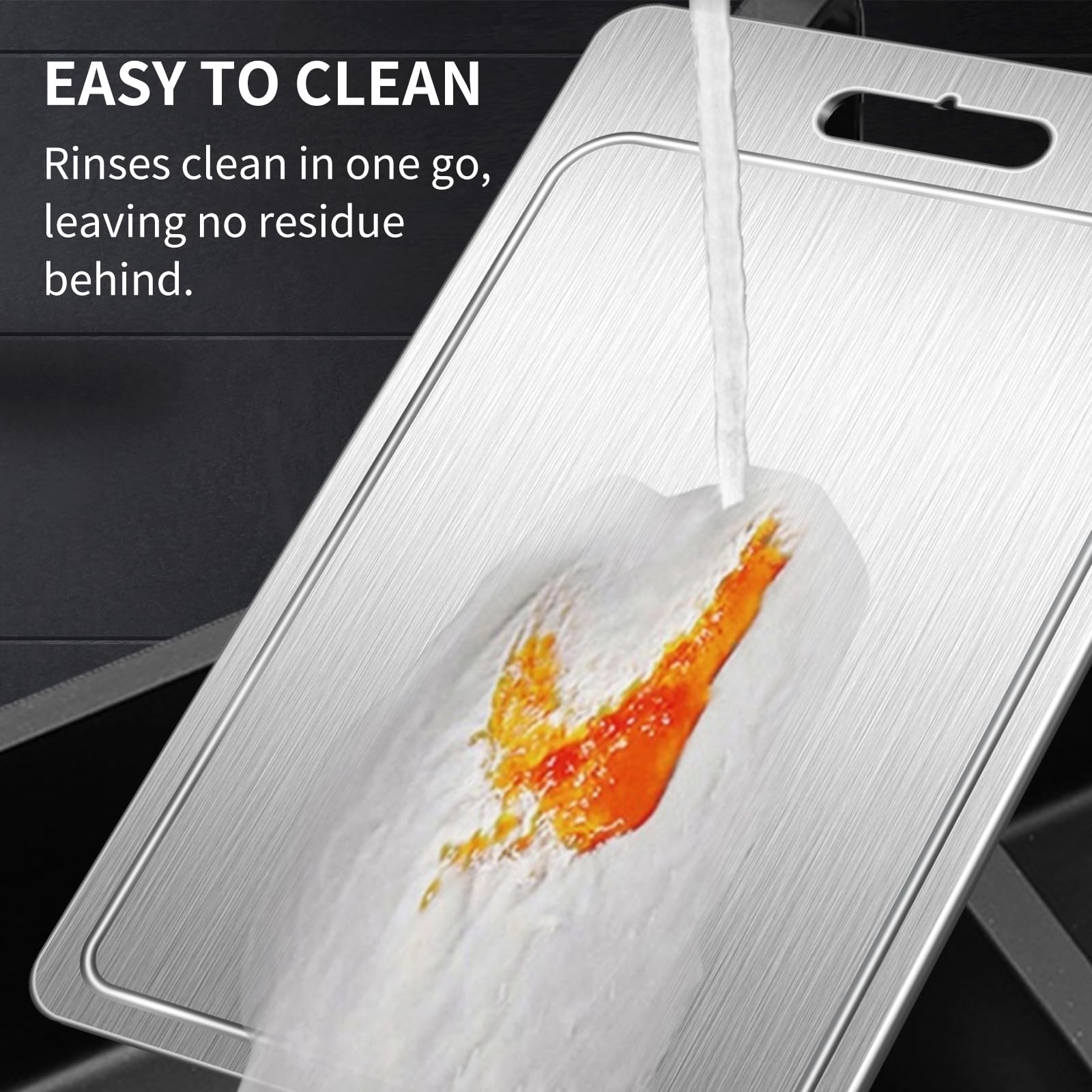 Jiwasio dishwasher-safe cutting board for quick, effortless cleanup.