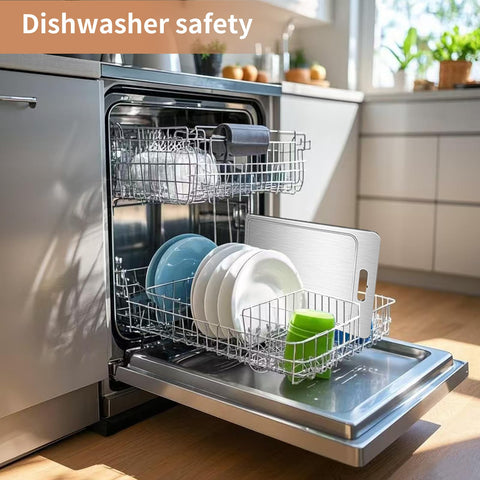 Jiwasio titanium cutting board stands up to heavy kitchen use.