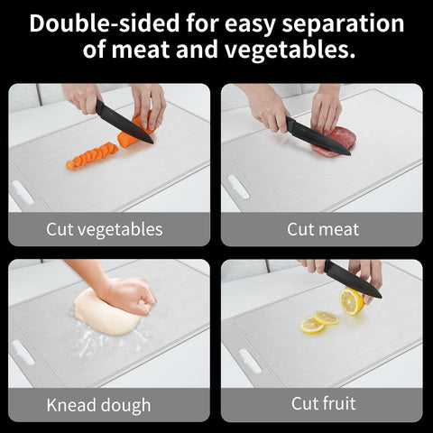 Jiwasio titanium cutting board easy clean surface dries quickly.