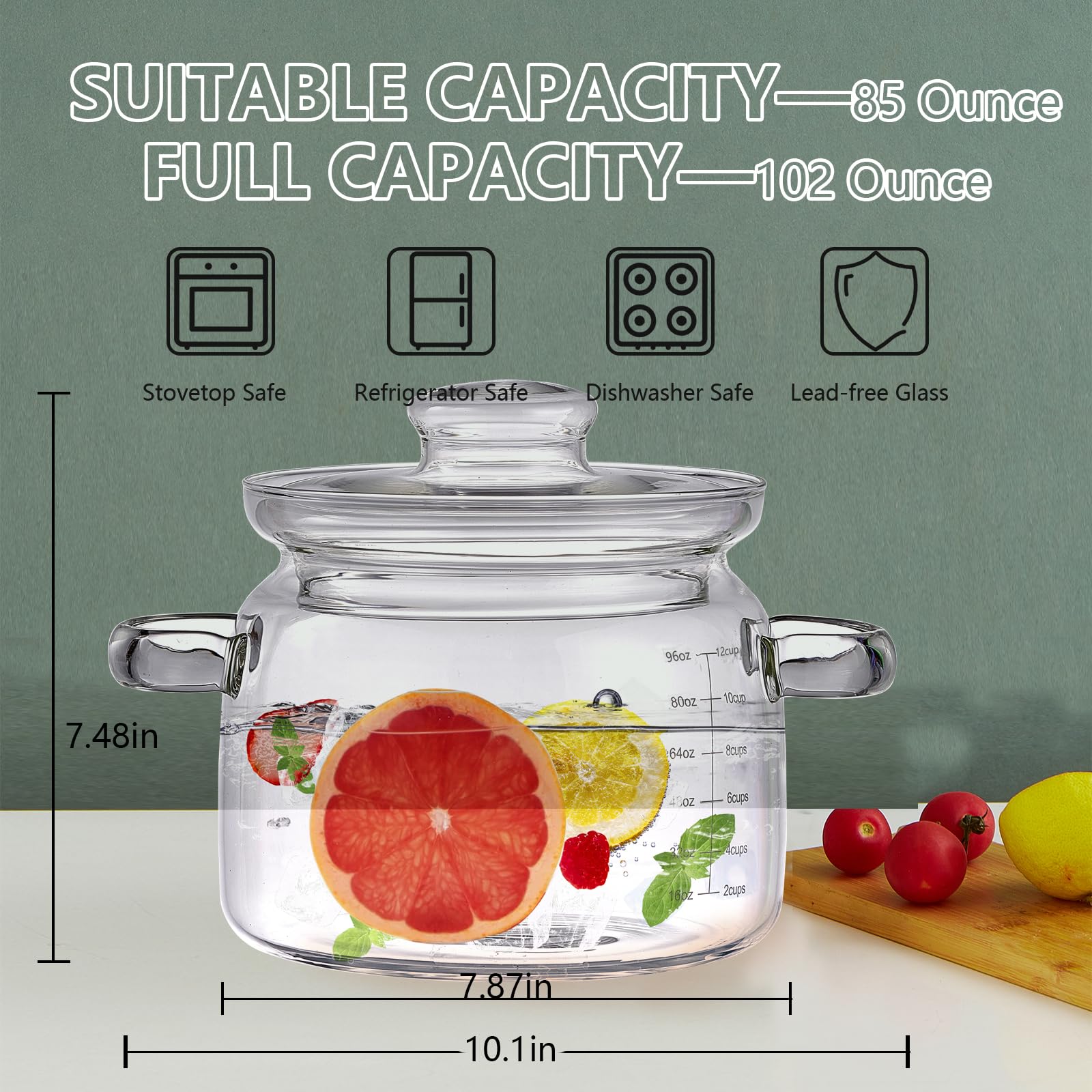 jjojcll large 3L capacity ideal for family meals and soups