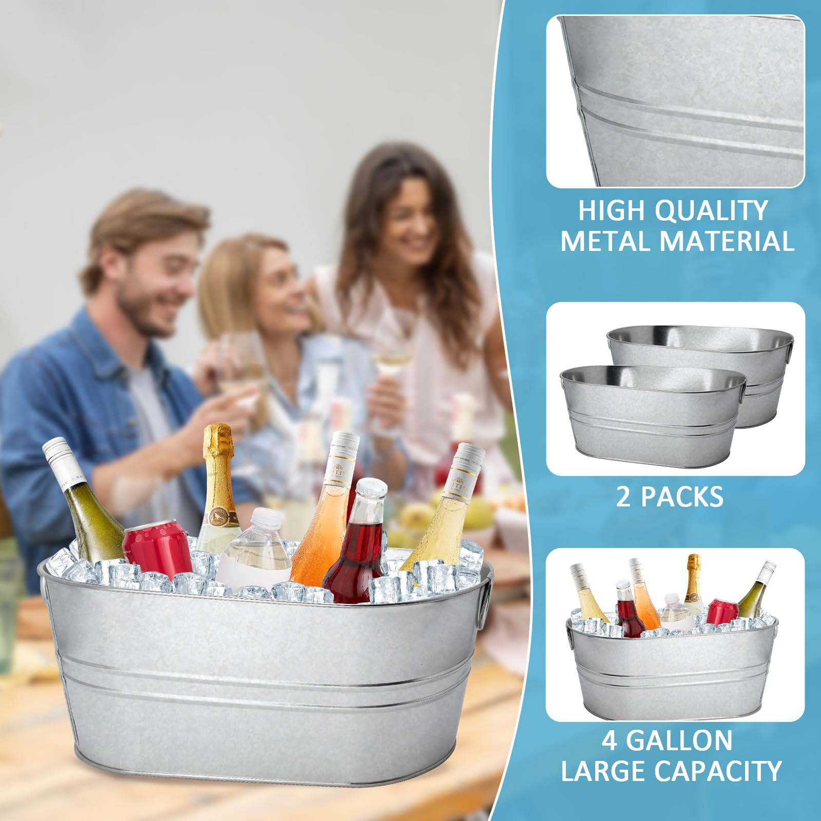 JJXUANER metal champagne bucket suitable for bars and outdoor events