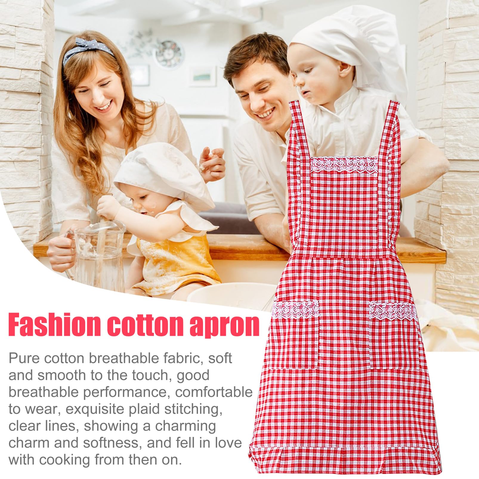 JJYHEHOT apron with long waist ties and back bow for adjustable fit