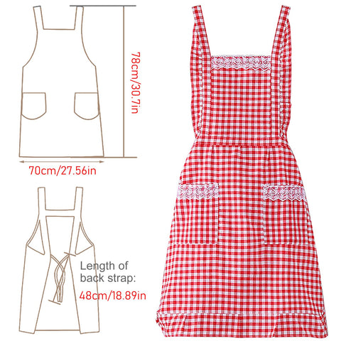 JJYHEHOT cotton apron with pockets for tools during baking