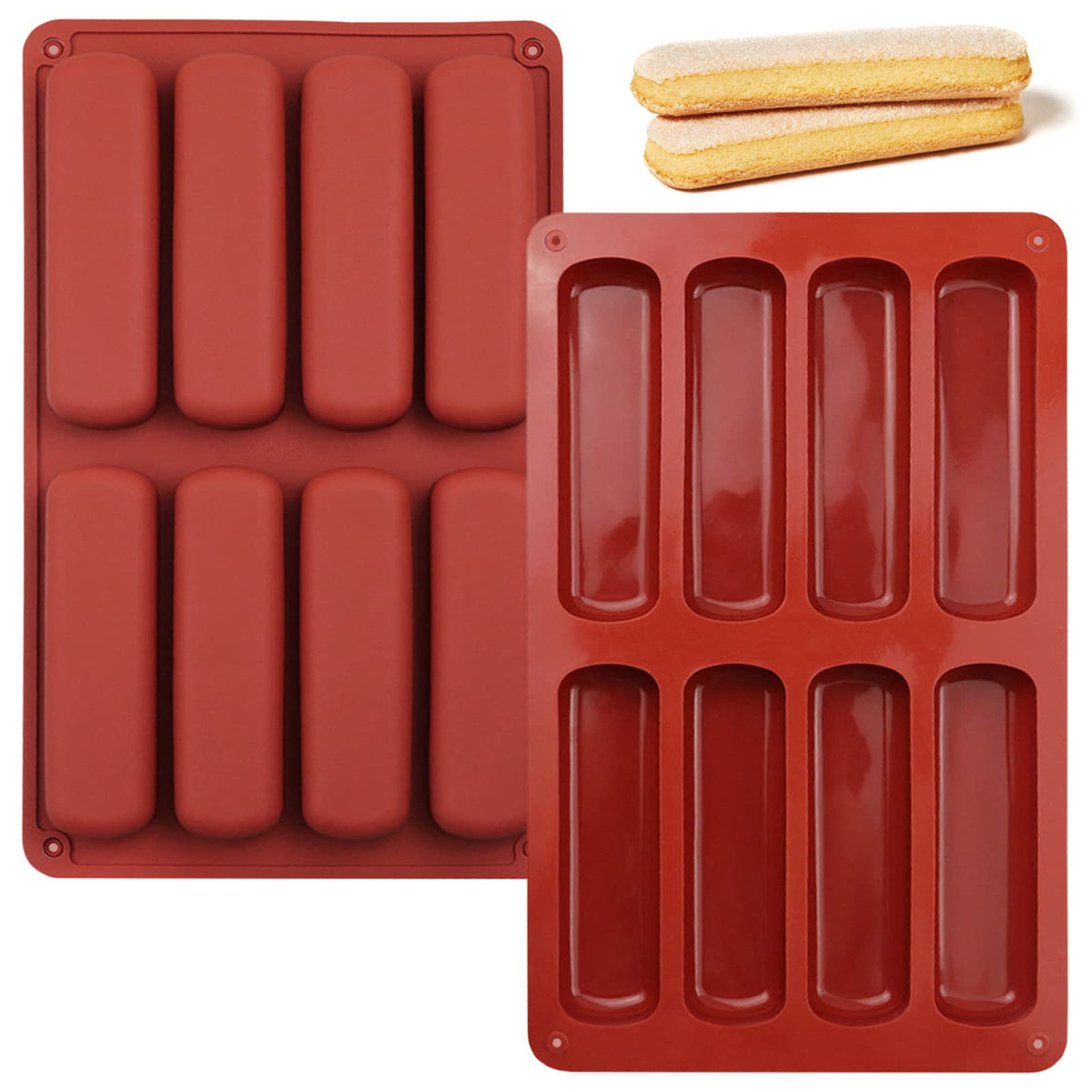 JJYHEHOT finger biscuit mould with 8 cavities for quick, uniform snacks.