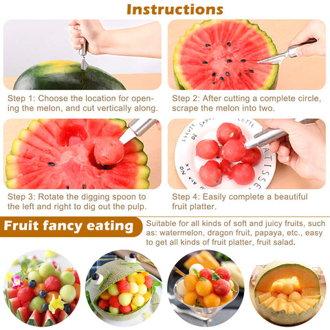 JJYHEHOT fruit baller scoop creating round fruit balls for stylish salads