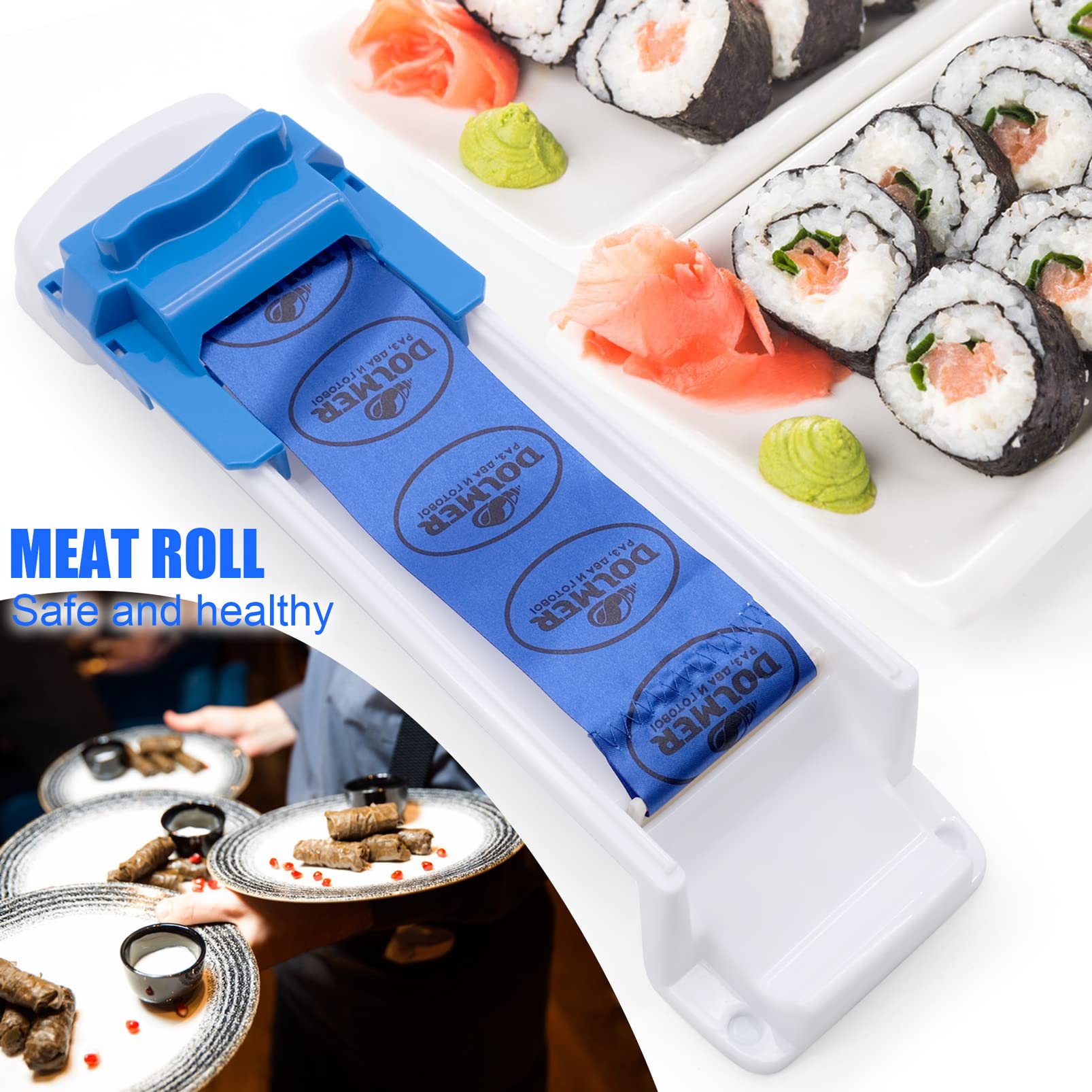 JJYHEHOT grape leaf roller in use speeds homemade rolls.